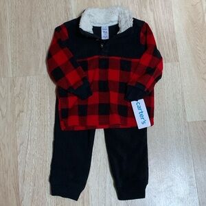 NWT CARTERS Infant Boy Carter's Soft Fleece 2 Piece Outfit Size 18 Months